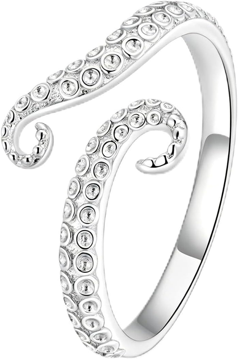 Silver Rings for Women Dainty Adjustable Statement Ring Non Tarnish | Cubic Zirconia Paved Unique Jewelry Gift Mixed Symbolic Motifs, Versatile Styling for Daily Outfits