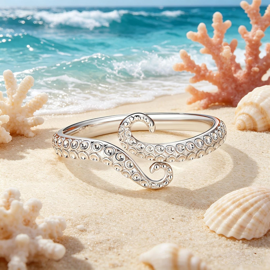 Silver Rings for Women Dainty Adjustable Statement Ring Non Tarnish | Cubic Zirconia Paved Unique Jewelry Gift Mixed Symbolic Motifs, Versatile Styling for Daily Outfits