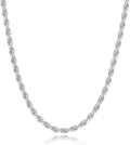 925 Sterling Silver Clasp 2/2.5/3/4/5Mm Silver Chain for Men Mens Necklace Rope Chain Necklace Diamond Cut Silver Mens Chain Necklace 16 18 20 22 24 26 28 30 Inches
