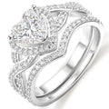 S925 Sterling Silver Plated Love Heart Wedding Rings for Women CZ Eternity Promise Band Engagement Rings Set Birthday Mothers Day Jewelry Gifts Her Mom Girlfriend Wife Adults Ideas