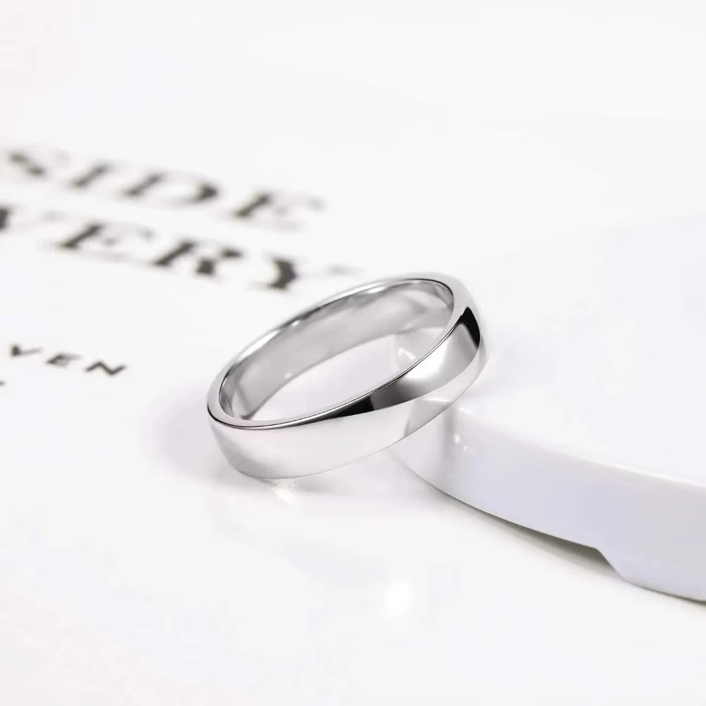 2/ 4/6Mm 925 Sterling Silver Ring High Polish Plain Dome Wedding Band Comfort Engraving Dropshiping