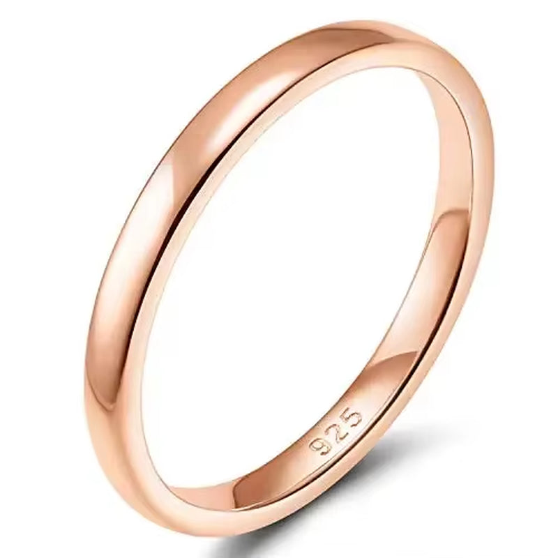 2/ 4/6Mm 925 Sterling Silver Ring High Polish Plain Dome Wedding Band Comfort Engraving Dropshiping
