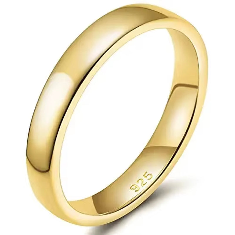 2/ 4/6Mm 925 Sterling Silver Ring High Polish Plain Dome Wedding Band Comfort Engraving Dropshiping
