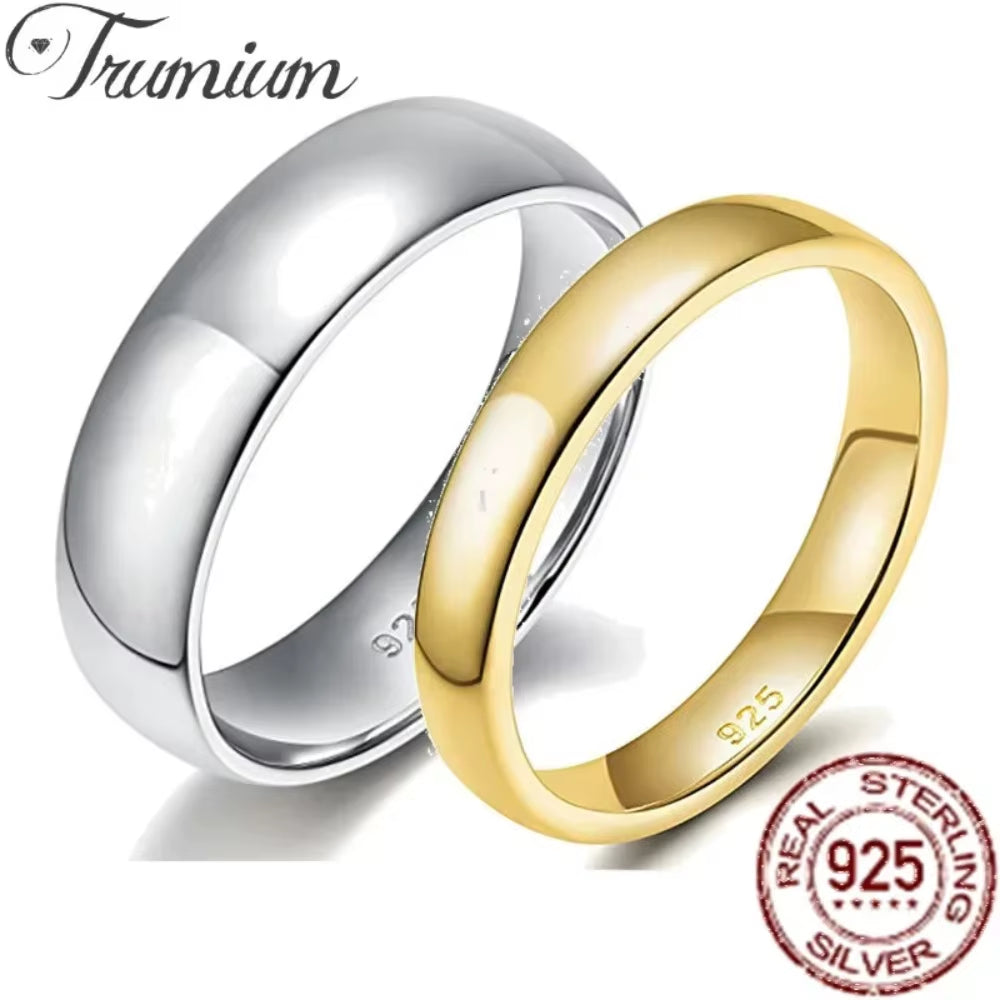 2/ 4/6Mm 925 Sterling Silver Ring High Polish Plain Dome Wedding Band Comfort Engraving Dropshiping