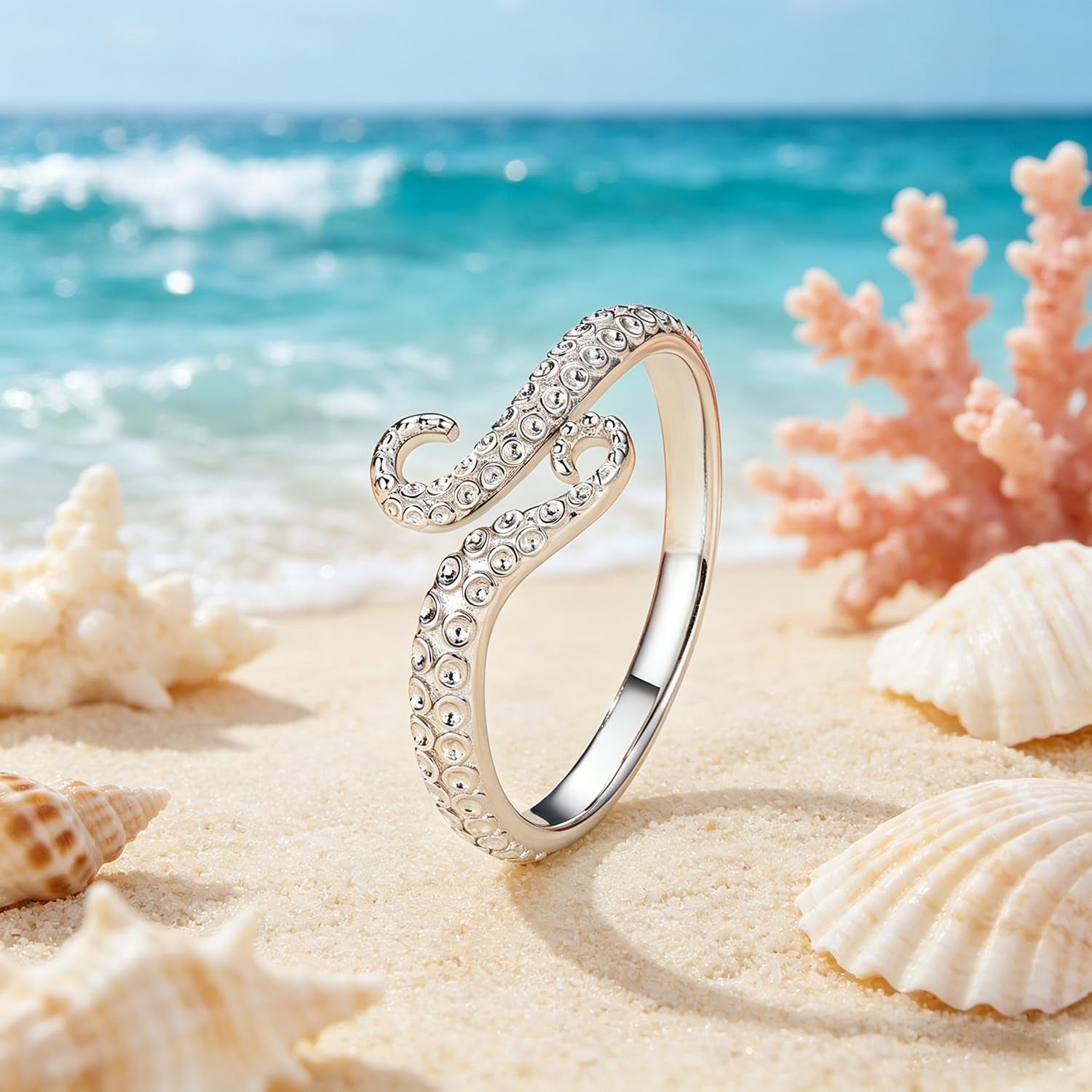 Silver Rings for Women Dainty Adjustable Statement Ring Non Tarnish | Cubic Zirconia Paved Unique Jewelry Gift Mixed Symbolic Motifs, Versatile Styling for Daily Outfits