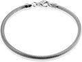 - Snake Chain Bracelet for Women Men Girls Boys in 925 Sterling Silver Italian 3Mm - 6.5 to 8.5 Inch - Premium Quality Certified Made in Italy - Gift Box Included