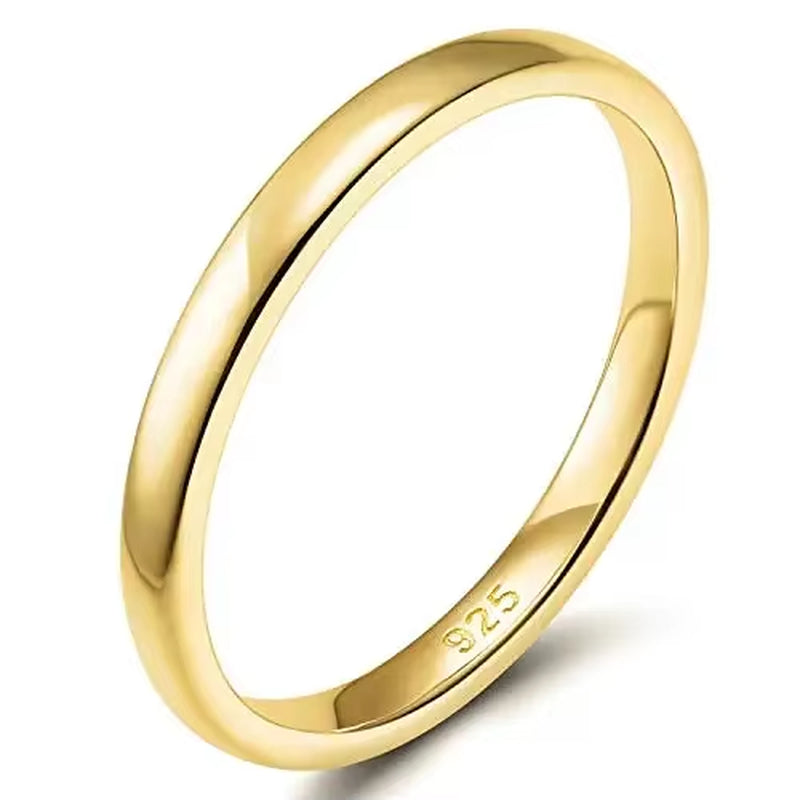 2/ 4/6Mm 925 Sterling Silver Ring High Polish Plain Dome Wedding Band Comfort Engraving Dropshiping