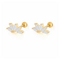 1 Pair Real 925 Sterling Silver Stud Earrings Crystal Zircon Piercing Earings for Women Ear Bone Fine Jewelry Pendientes